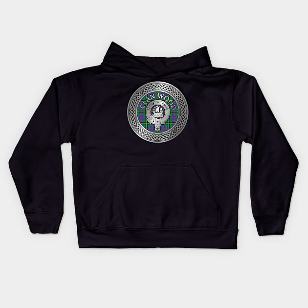 Clan Wood Crest & Tartan Knot Kids Hoodie by Taylor'd Designs